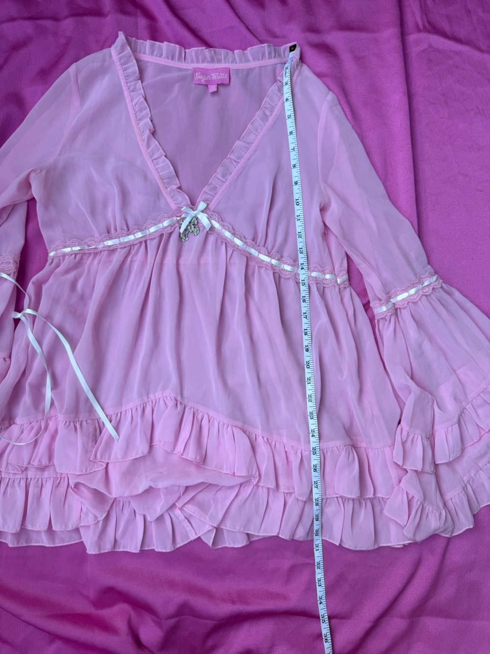 💖Sugar Thrillz Baby Pink Ruffle Slip Dress💖 - Picture 5 of 8